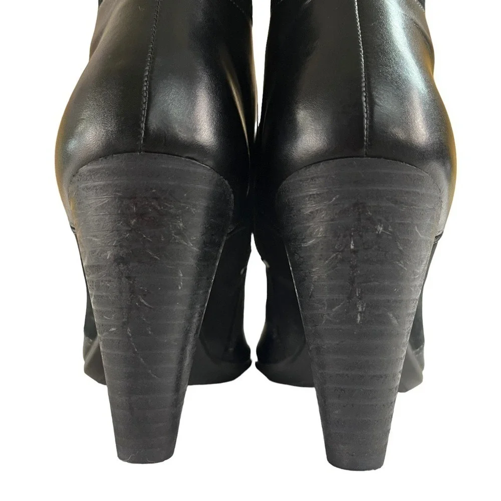 Ecco Boots Womens Size 7-7.5 Black Ankle Side Zipper Heel Booties‎